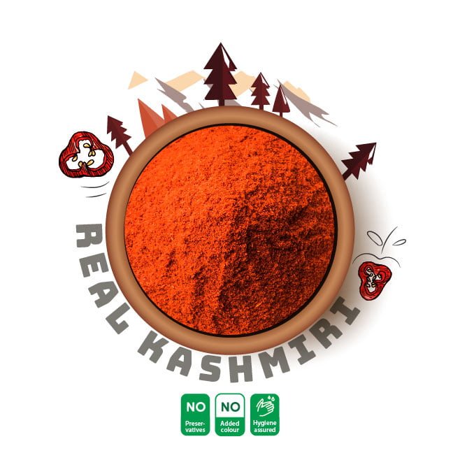 real Kashmiri chilli powdered by Mudhome®